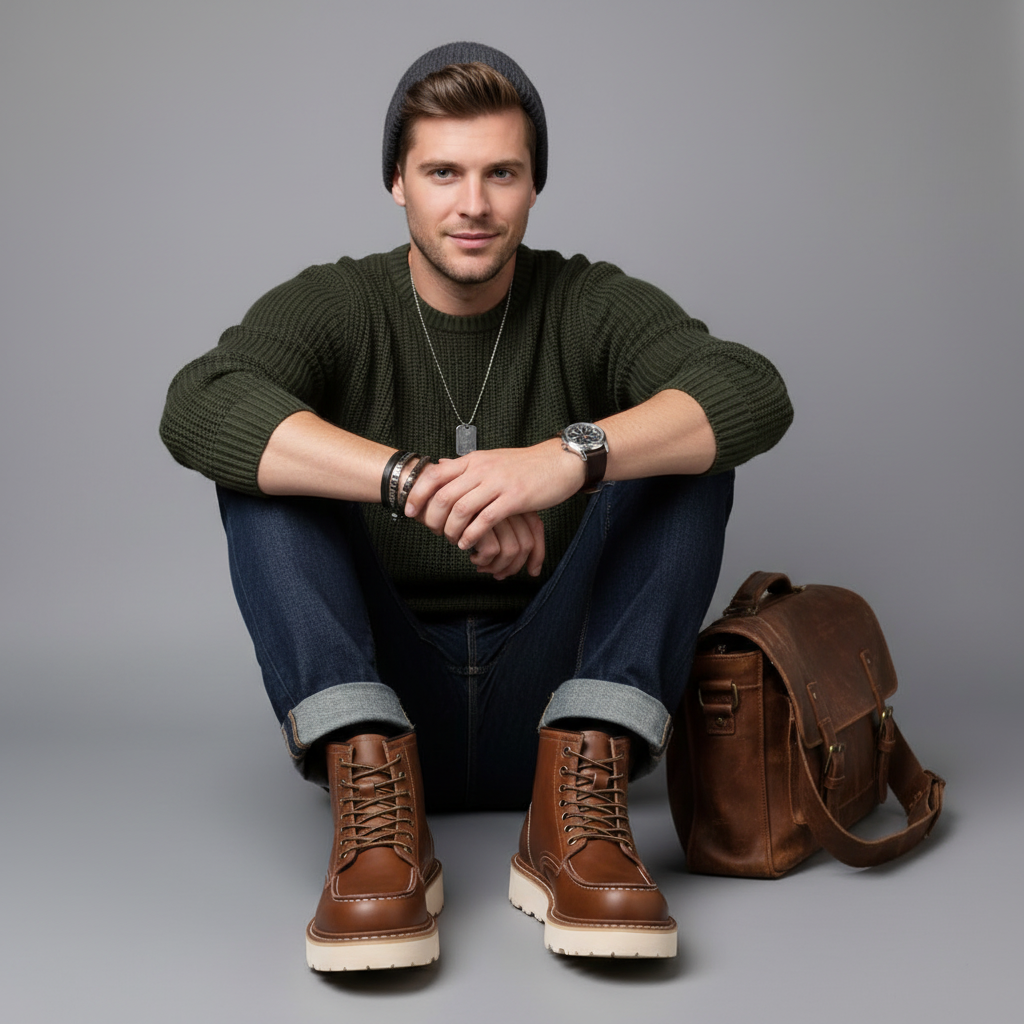Men's Lace-Up Ankle Boots | Durable Leather Footwear 2