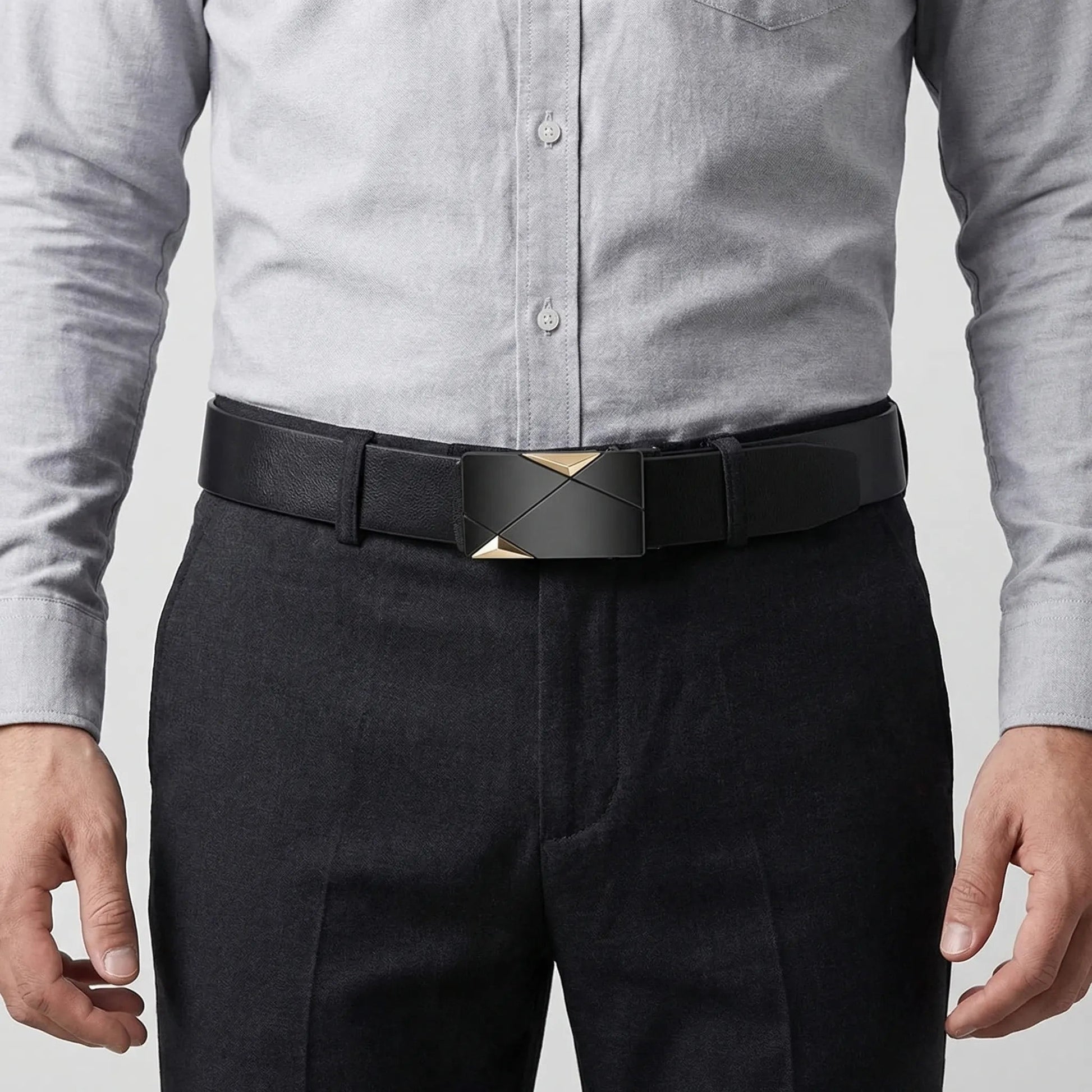 Men's Leather Belt with Automatic Buckle | Modern Adjustable Style 1
