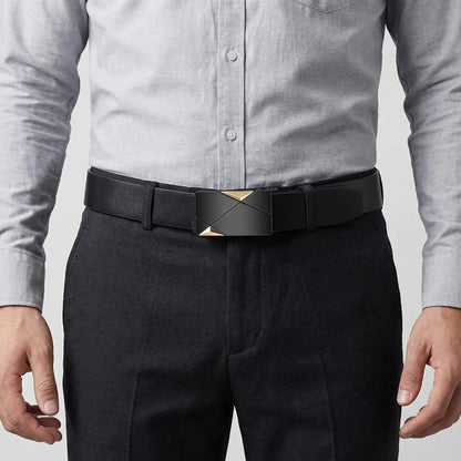 Men's Leather Belt with Automatic Buckle | Modern Adjustable Style 1