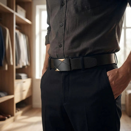 Men's Leather Belt with Automatic Buckle | Modern Adjustable Style 2
