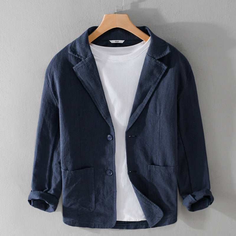 Men's Lightweight Linen Blend Casual Jacket | Smart Casual Blazer 0
