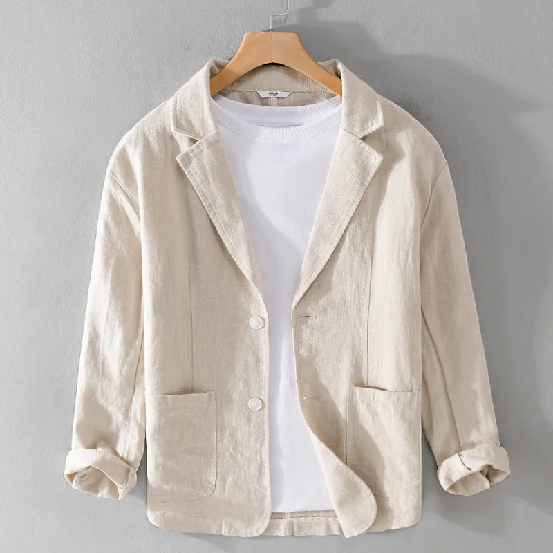 Men's Lightweight Linen Blend Casual Jacket | Smart Casual Blazer 6