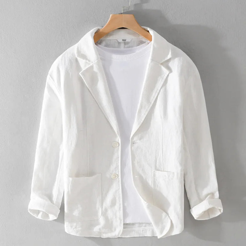 Men's Lightweight Linen Blend Casual Jacket | Smart Casual Blazer 7
