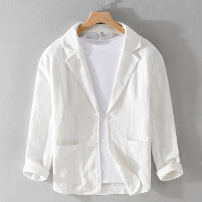 Men's Lightweight Linen Blend Casual Jacket | Smart Casual Blazer 7