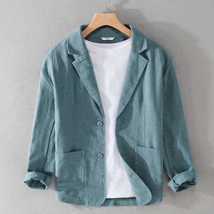 Men's Lightweight Linen Blend Casual Jacket | Smart Casual Blazer 8