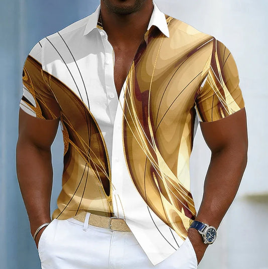 Men's Linear Collar Shirt | Lightweight Breathable Dress Shirt 0