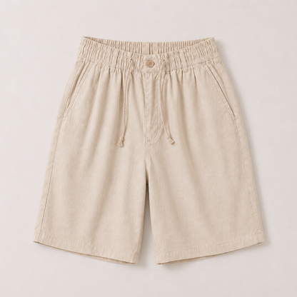 Men's Linen Blend Drawstring Shorts | Casual Summer Wear 0
