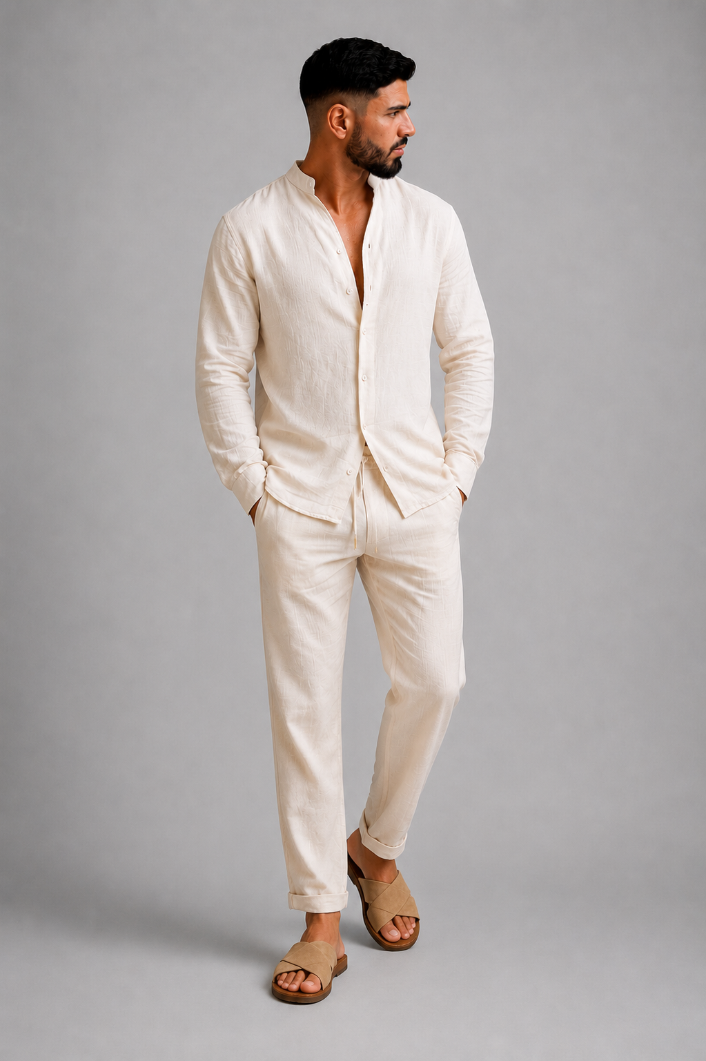 Men's Linen Loungewear Set | Breathable Casual Two-Piece 1