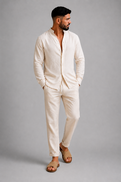 Men's Linen Loungewear Set | Breathable Casual Two-Piece 1