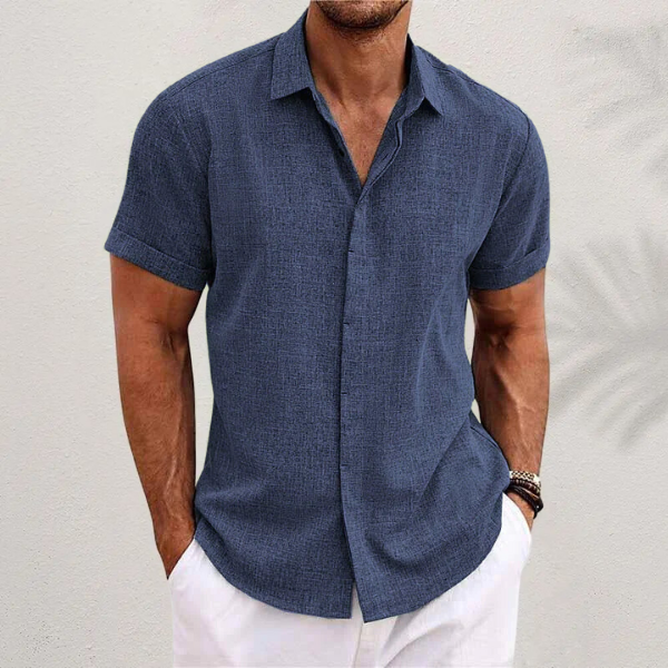 Men's Linen Short Sleeve Shirt | Lightweight Casual Wear 0