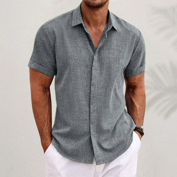 Men's Linen Short Sleeve Shirt | Lightweight Casual Wear 2