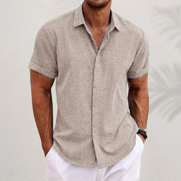 Men's Linen Short Sleeve Shirt | Lightweight Casual Wear 7