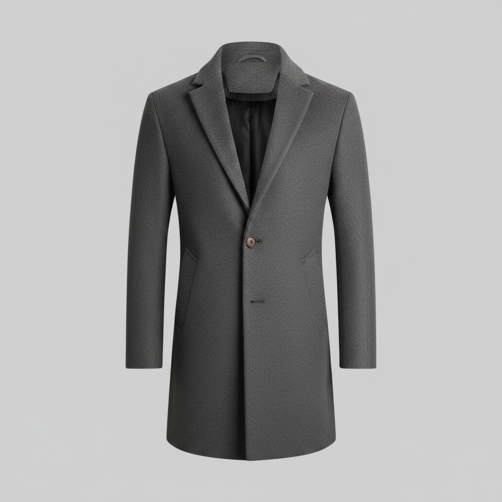 Men's Long Overcoat | Stylish Notched Lapel Wool Coat 6