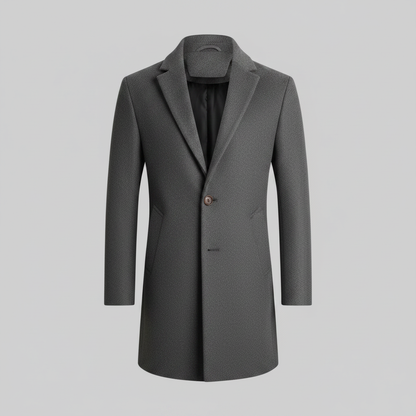 Men's Long Overcoat | Stylish Notched Lapel Wool Coat 6