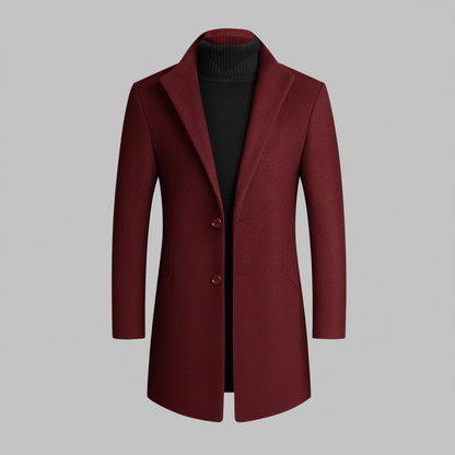 Men's Long Overcoat | Stylish Notched Lapel Wool Coat 7