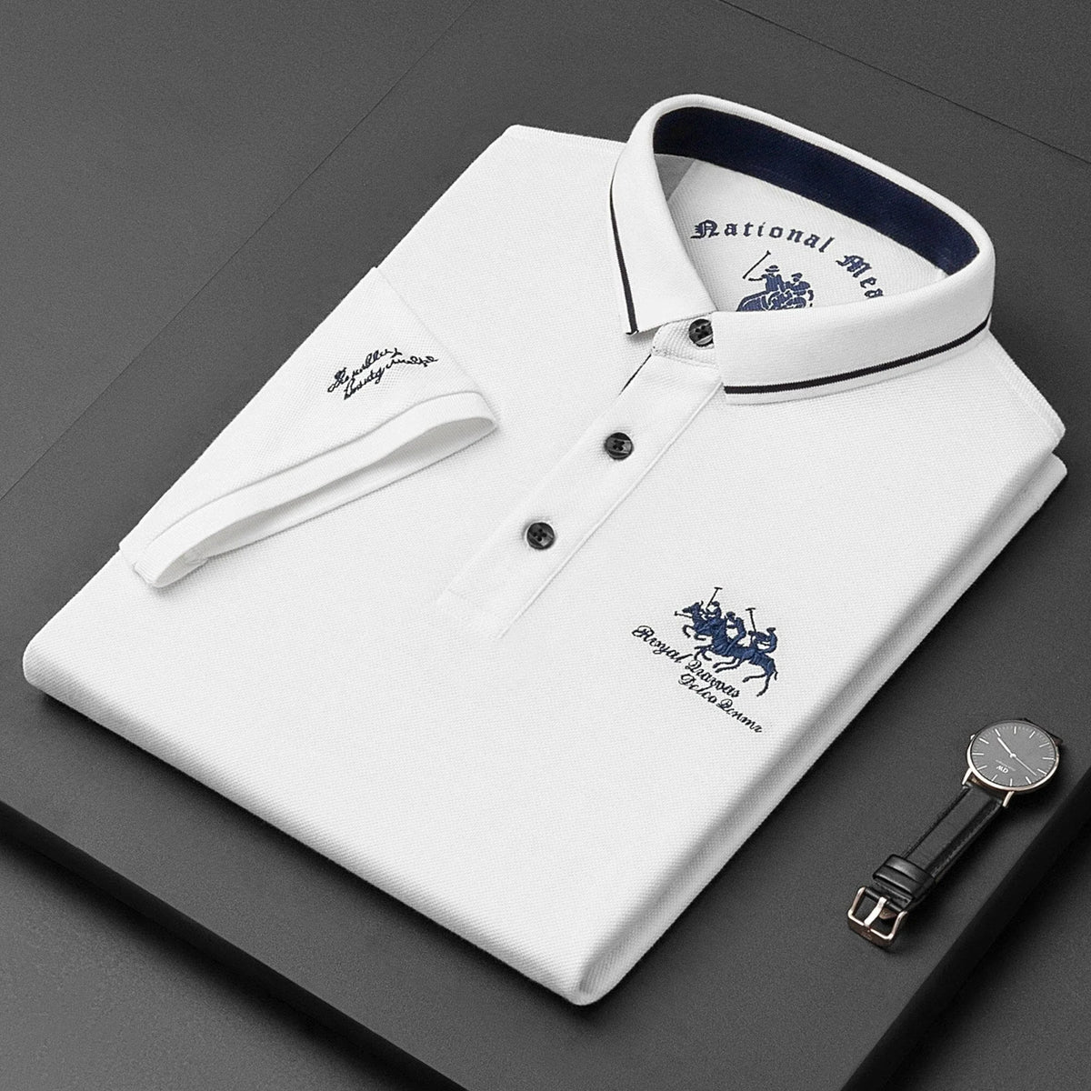 Men's Long Sleeve Polo Shirt Classic Fit 0