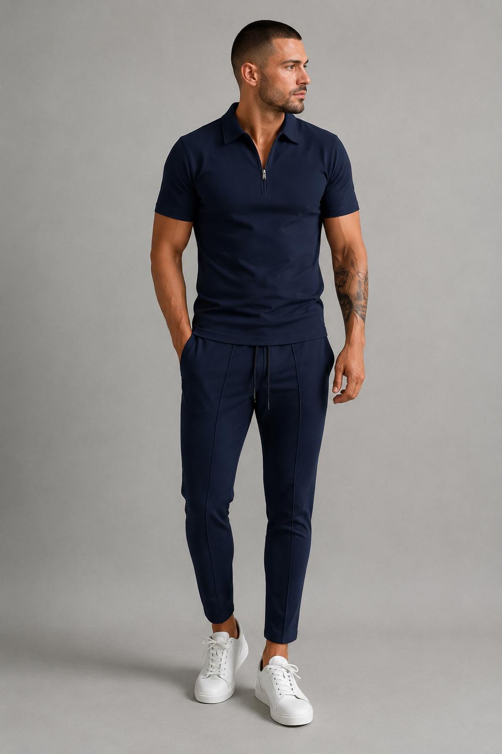 Men's Polo Shirt and Trousers Set | Business Casual Outfit 1