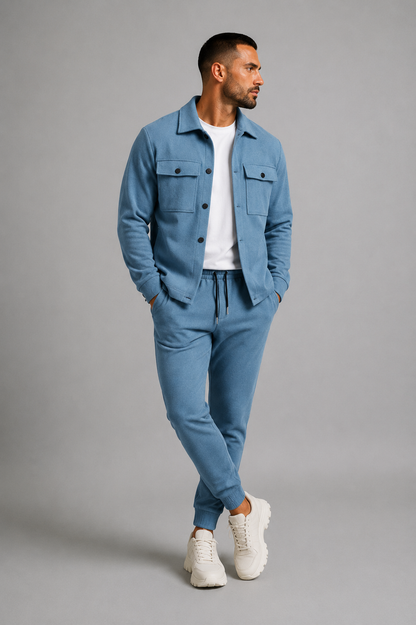 Men's Polyester Tracksuit Set | Casual Sporty Two-Piece 1