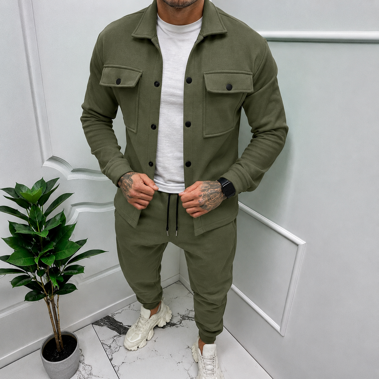 Men's Polyester Tracksuit Set | Casual Sporty Two-Piece 2