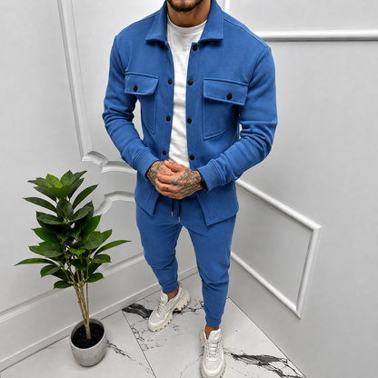 Men's Polyester Tracksuit Set | Casual Sporty Two-Piece 4