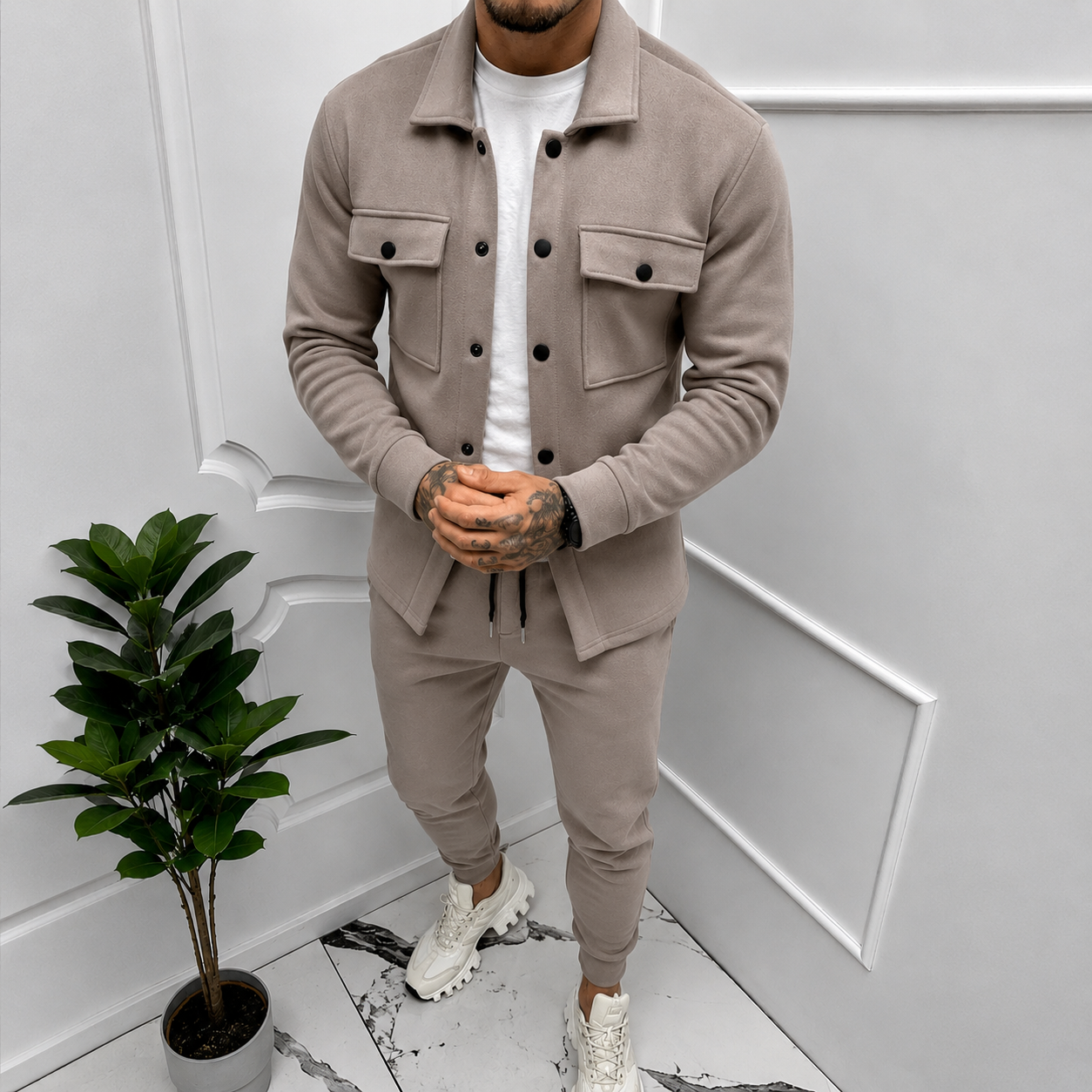 Men's Polyester Tracksuit Set | Casual Sporty Two-Piece 5