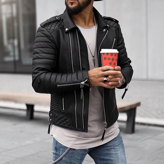 Men's Slim Fit PU Leather Jacket | Men's Jacket 0