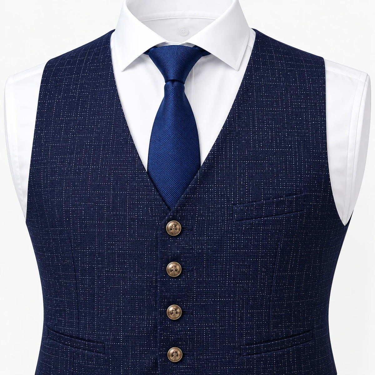 Men's Slim Fit Tweed Waistcoat | Tailored Formal Layer 1