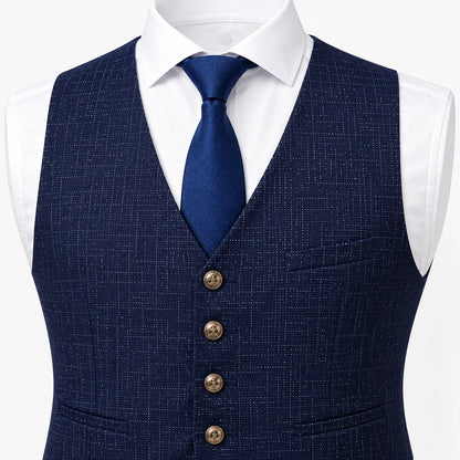 Men's Slim Fit Tweed Waistcoat | Tailored Formal Layer 1