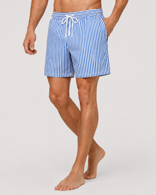 Men's Striped Quick-Dry Swim Shorts | Lightweight Swimwear 0