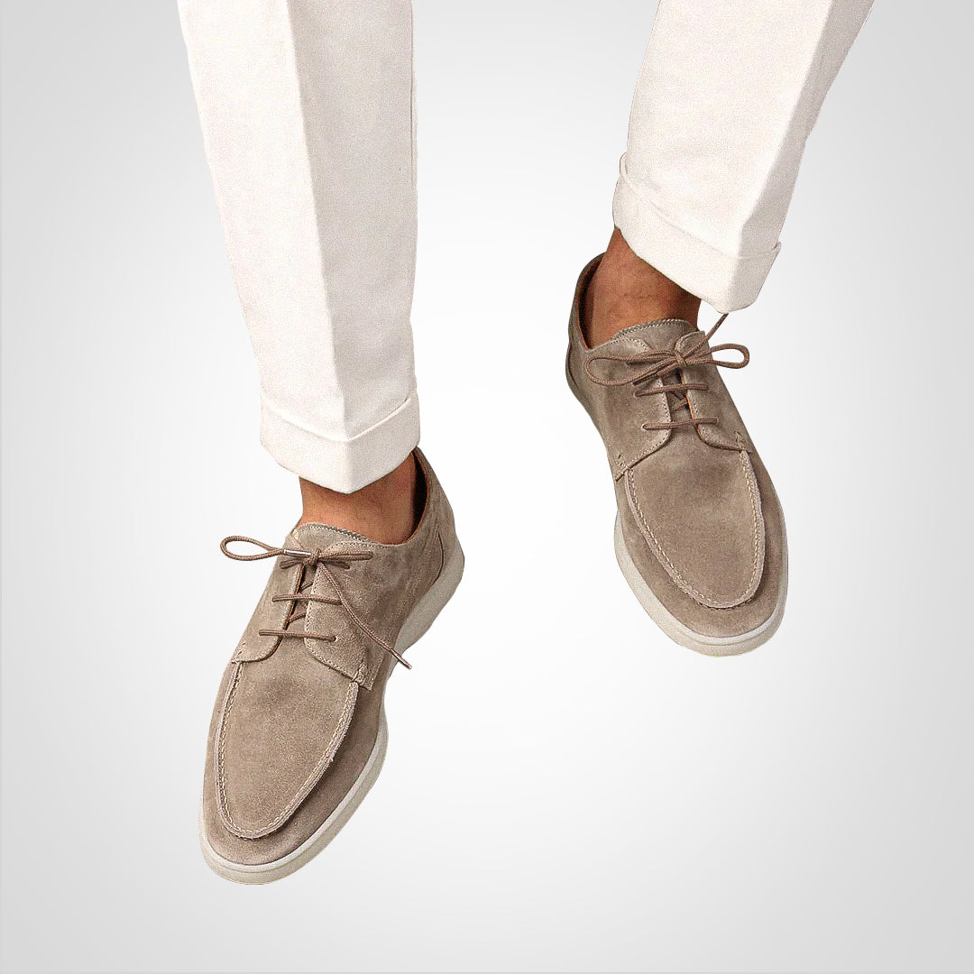 Men's Suede-Look Brown Loafers | Hybrid Boat Derby Shoes 3