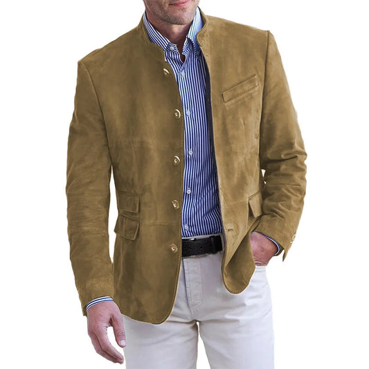 Men's Suede Zip-Up Jacket | Casual Outerwear for Men 0
