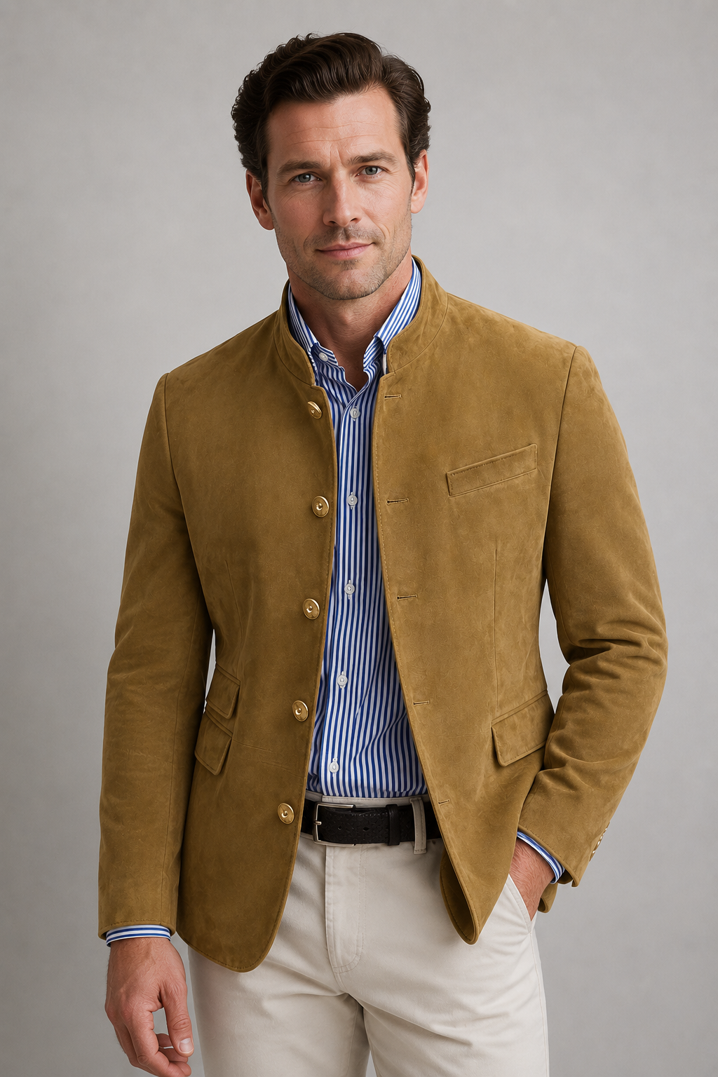 Men's Suede Zip-Up Jacket | Casual Outerwear for Men 1