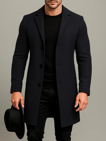 Men's Tweed Overcoat Mid-Length Single-Breasted 2