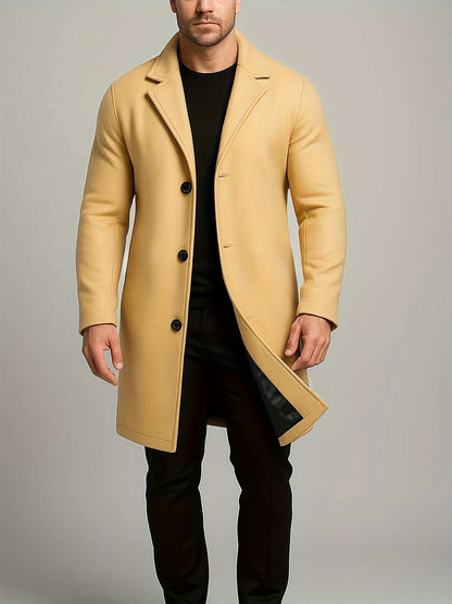 Men's Tweed Overcoat Mid-Length Single-Breasted 7