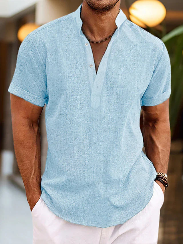 Men's V-Neck Polo Shirt | Classic Short Sleeve Top 1