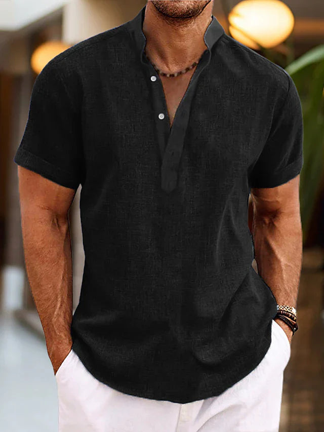 Men's V-Neck Polo Shirt | Classic Short Sleeve Top 3