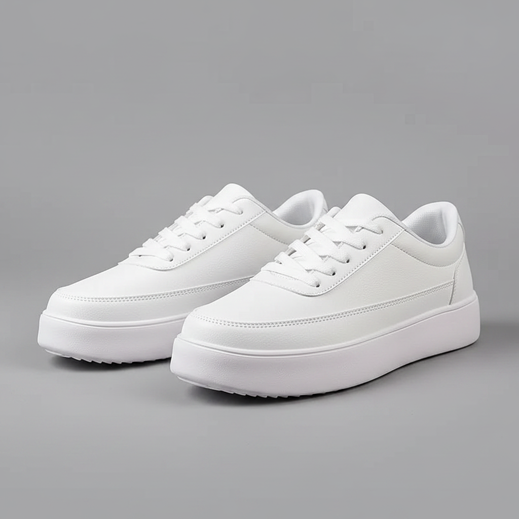 Men's White Platform Sneakers | Casual Mens Trainers 0