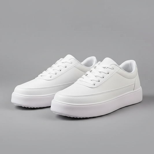 Men's White Platform Sneakers | Casual Mens Trainers 0