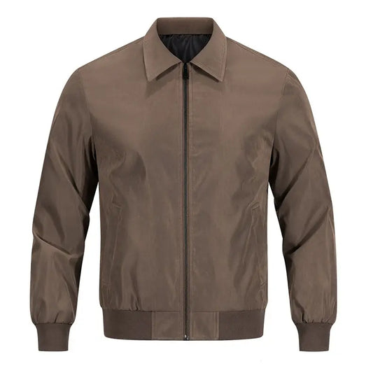 Men's Zip-Up Bomber Jacket | Casual Outerwear with Stand Collar 0