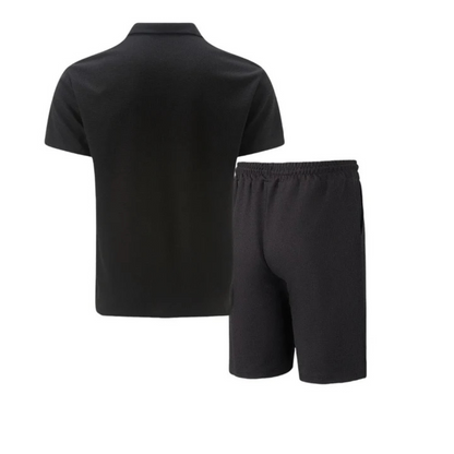 Men's Zip-Up Polo Shirt and Drawstring Shorts Set | Polo Shirts 6