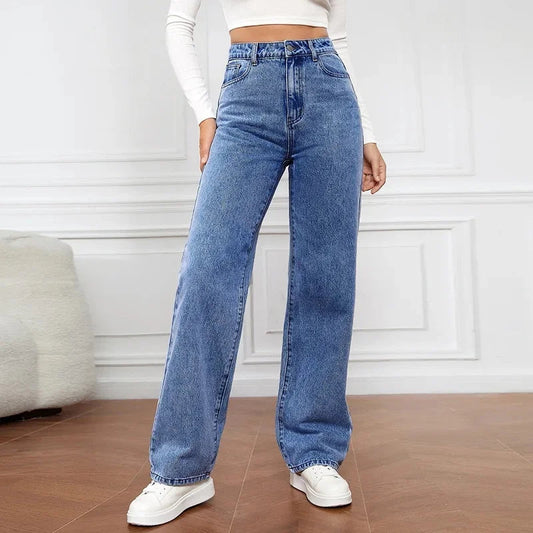 Mia | Women's High Waist Wide Leg Jeans 0