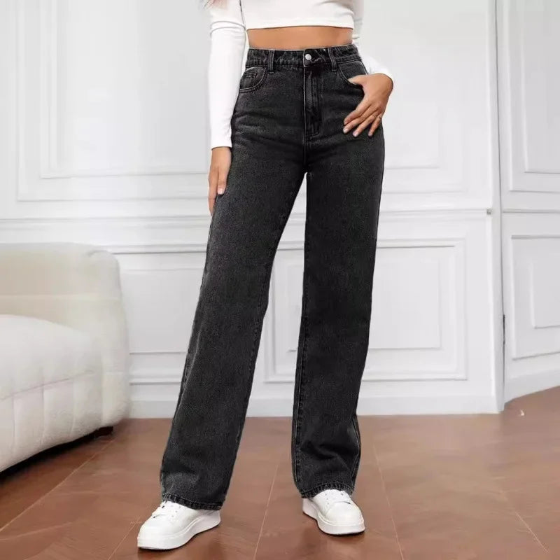 Mia | Women's High Waist Wide Leg Jeans 1