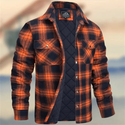 Motorcycle Jacket Plaid Long Sleeve Warm Outerwear 1