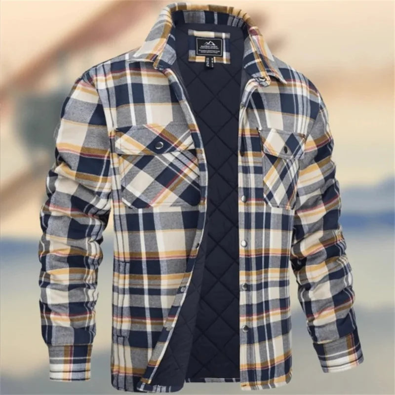 Motorcycle Jacket Plaid Long Sleeve Warm Outerwear 10
