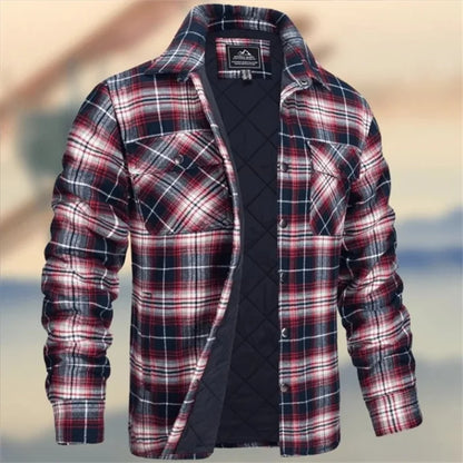 Motorcycle Jacket Plaid Long Sleeve Warm Outerwear 2