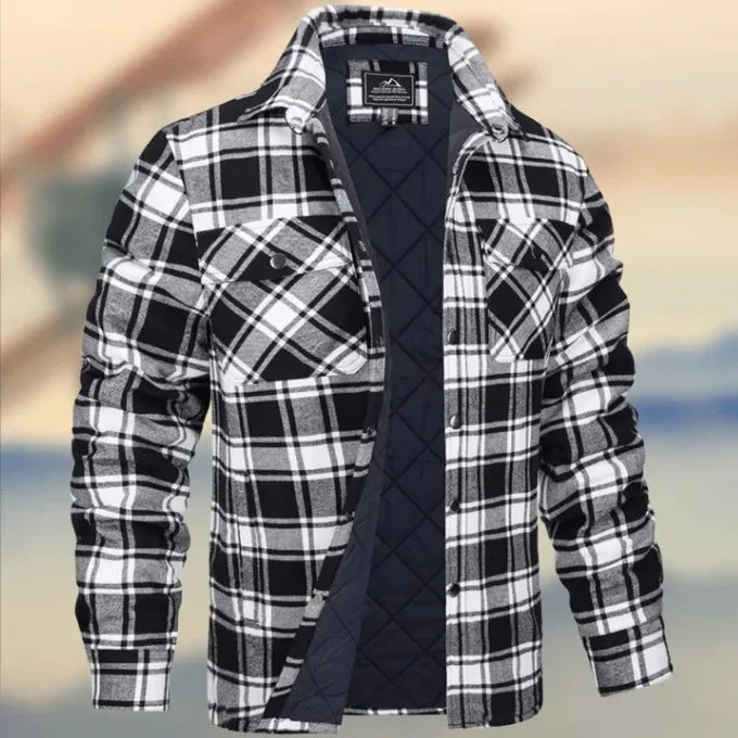 Motorcycle Jacket Plaid Long Sleeve Warm Outerwear 7