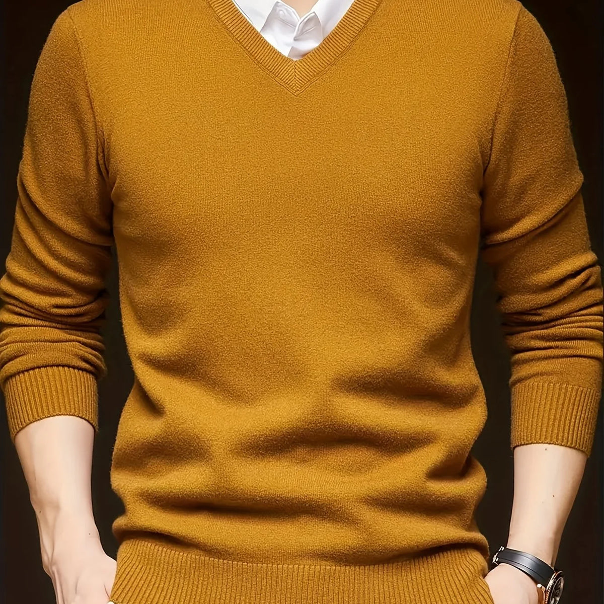 Nigel | Men's V-Neck Jumper Tailored Fit in Soft Knit 12