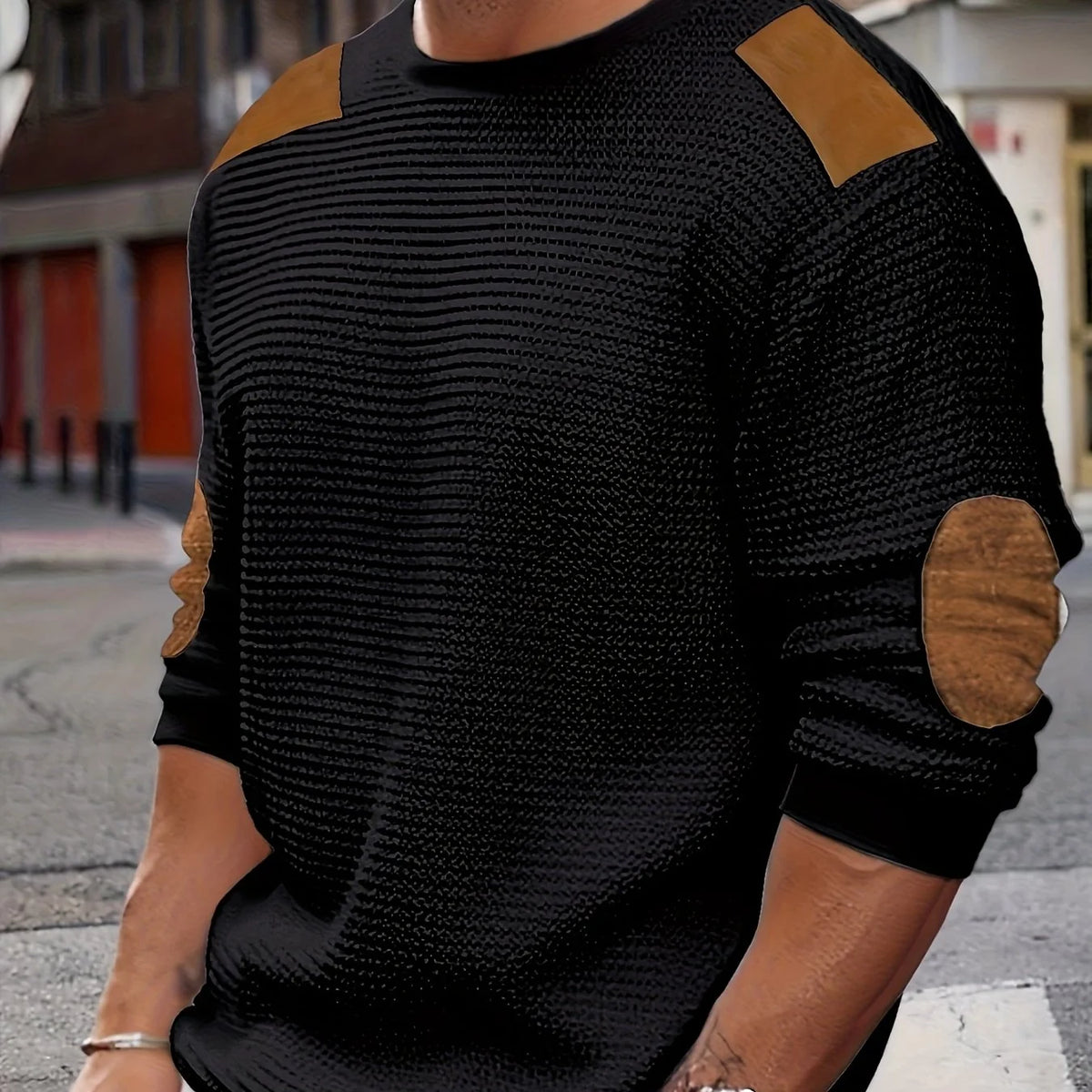 Oliver | Waffle-Knit Jumper with Elbow Patches 6