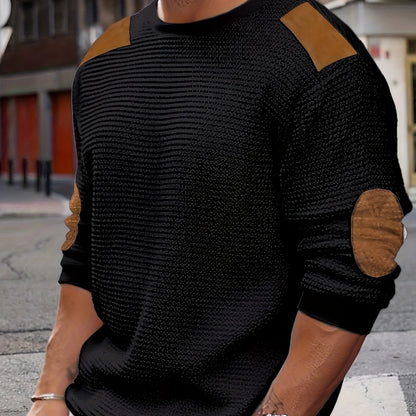 Oliver | Waffle-Knit Jumper with Elbow Patches 6
