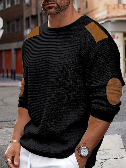 Oliver | Waffle-Knit Jumper with Elbow Patches 7